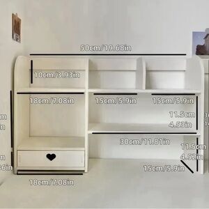 White Wooden Shelf with Heart Drawer